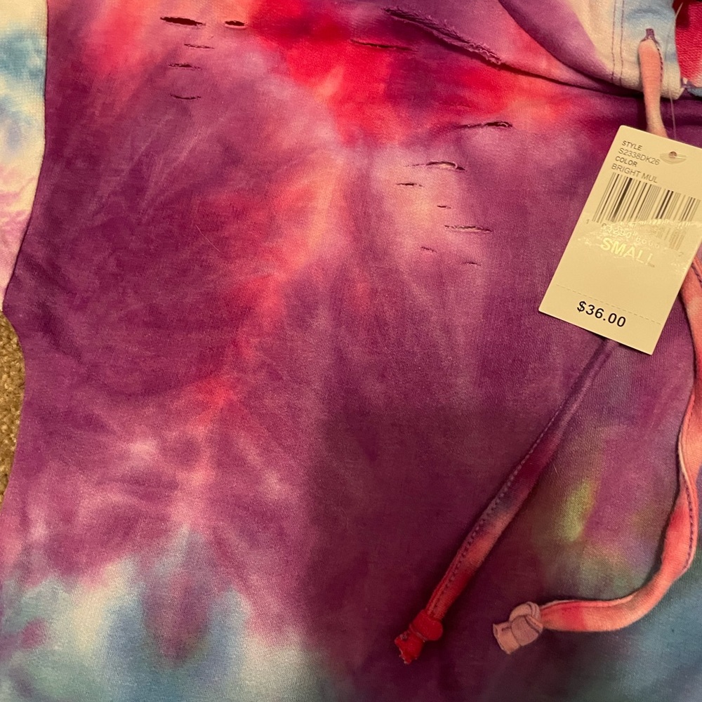 Distress multi-colored hoodie - Picture 5 of 5